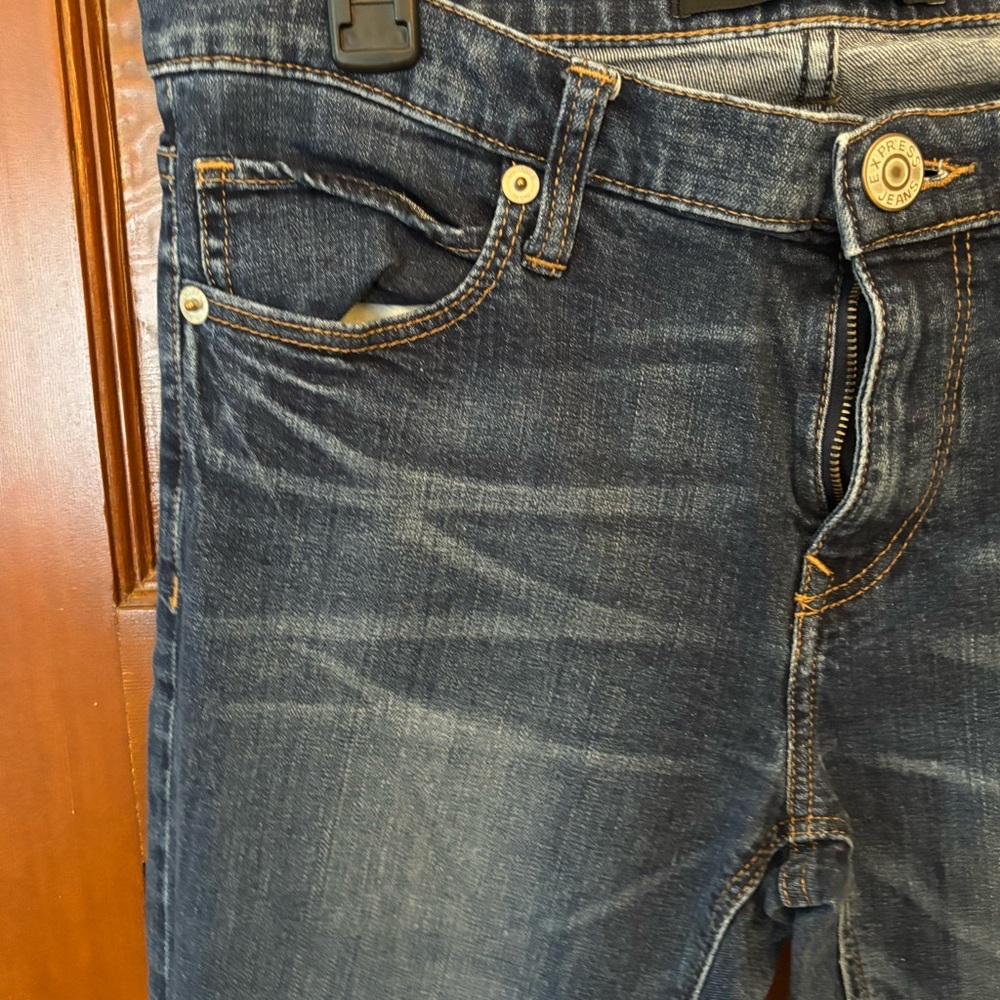 EXPRESS Girlfriend dark blue jeans - Picture 3 of 5